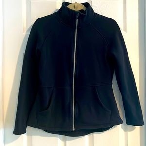Skechers black zippered fleece lined with pockets fitted jacket size M